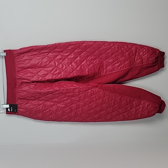 CJ6256-620 NIKE Red berry Quilted Jogger Pants - Picture 7 of 9